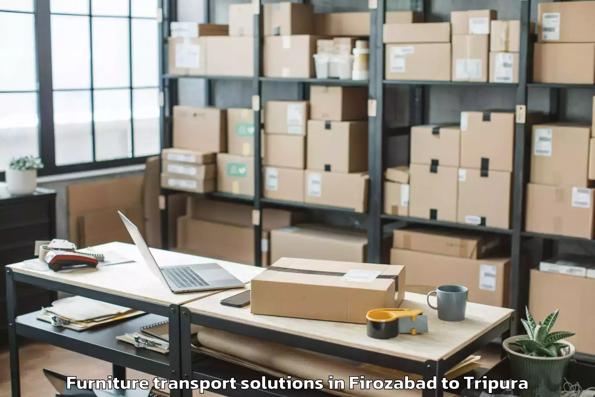 Book Firozabad to Gournagar Furniture Transport Solutions